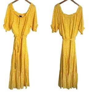 City Chic Yellow Floral Maxi Dress